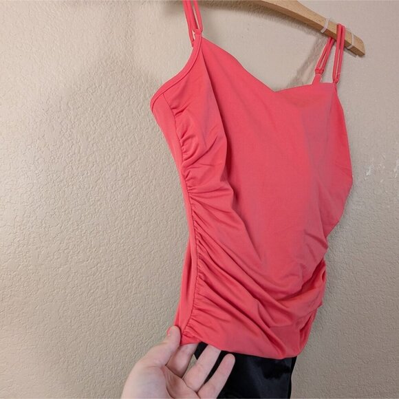 Miraclesuit Sofaux Tankini One Piece Swimsuit Pink Black DD Cup sz 16 Underwire - Picture 3 of 8